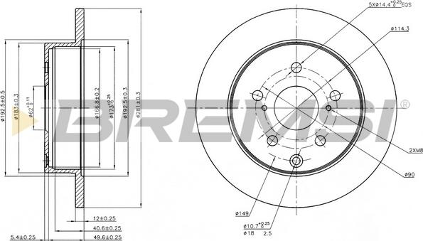 Bremsi CD7846S - Disque de frein cwaw.fr