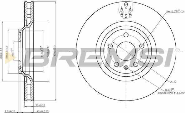 Bremsi CD7847V - Disque de frein cwaw.fr