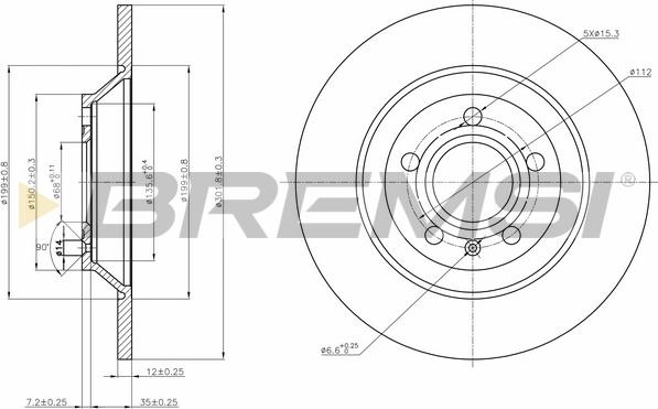 Bremsi CD7850S - Disque de frein cwaw.fr