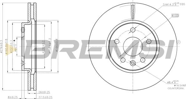 Bremsi CD7869V - Disque de frein cwaw.fr