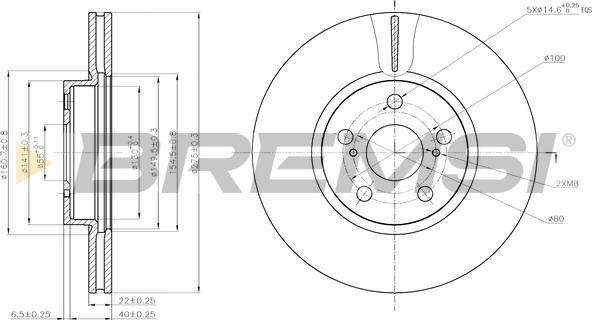 Bremsi CD7865V - Disque de frein cwaw.fr