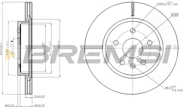 Bremsi CD7805V - Disque de frein cwaw.fr