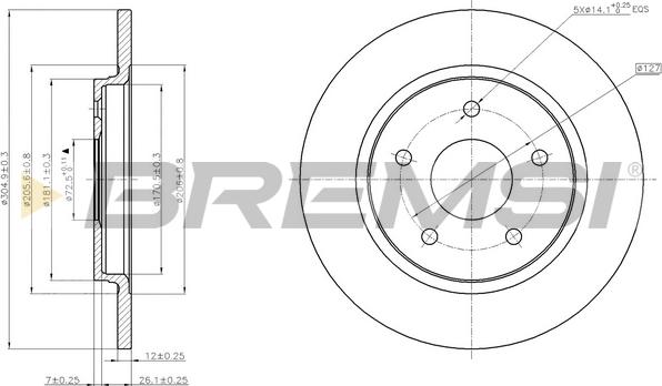 Bremsi CD7808S - Disque de frein cwaw.fr