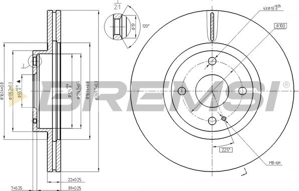 Bremsi CD7839V - Disque de frein cwaw.fr