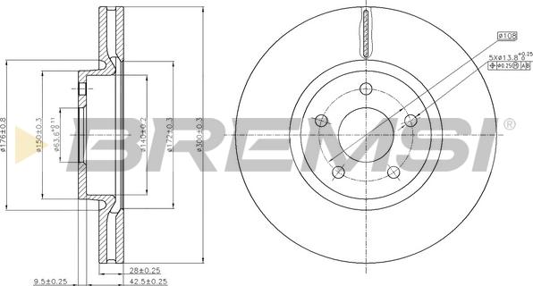 Bremsi CD7835V - Disque de frein cwaw.fr