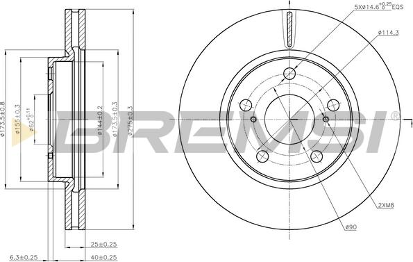 Bremsi CD7838V - Disque de frein cwaw.fr