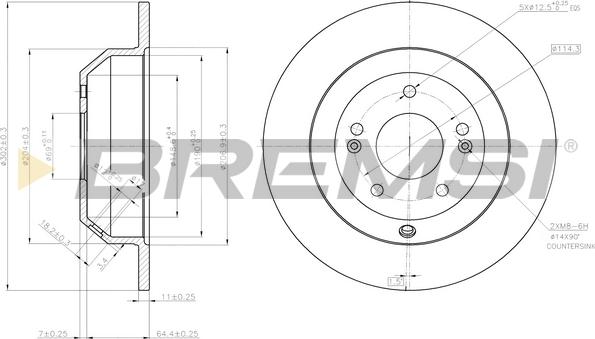 Bremsi CD7873S - Disque de frein cwaw.fr