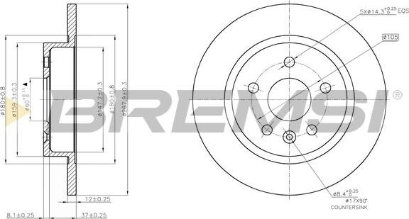 Bremsi CD7872S - Disque de frein cwaw.fr