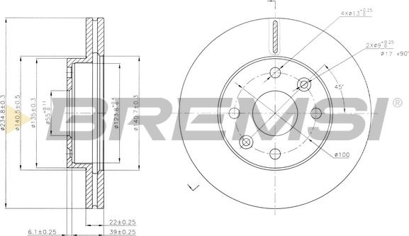 Bremsi CD7391V - Disque de frein cwaw.fr