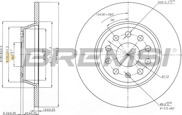 Bremsi CD7306S - Disque de frein cwaw.fr