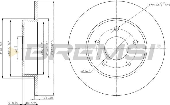 Bremsi CD7383S - Disque de frein cwaw.fr