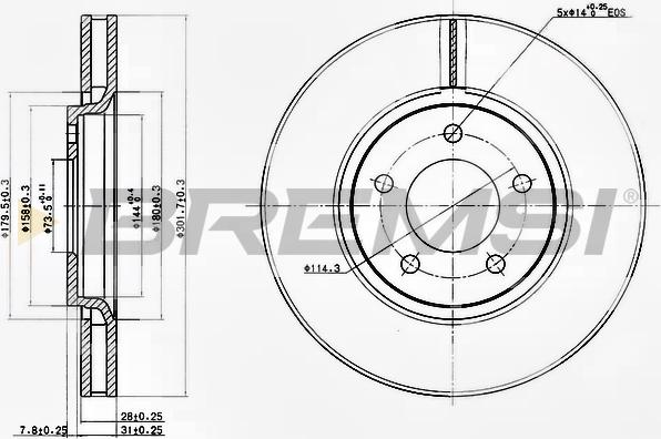 Bremsi CD7372V - Disque de frein cwaw.fr