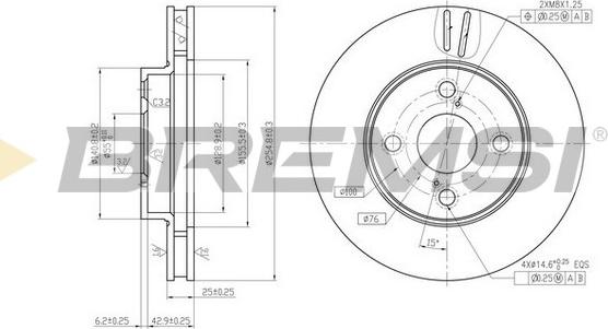 Bremsi CD7294V - Disque de frein cwaw.fr