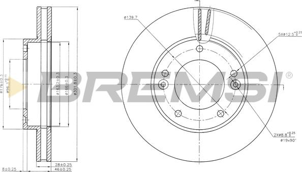 Bremsi CD7290V - Disque de frein cwaw.fr