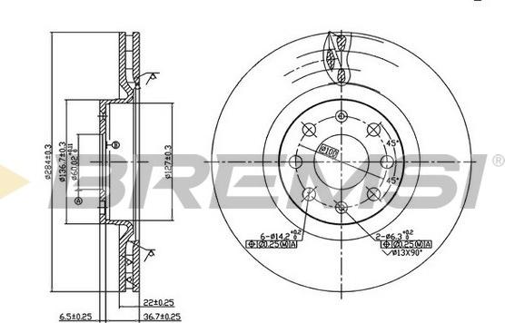 Bremsi CD7298V - Disque de frein cwaw.fr