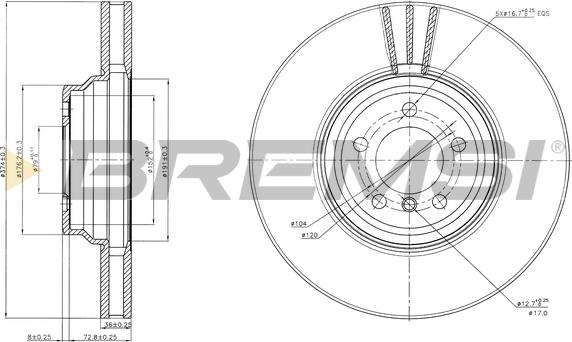 Bremsi CD7246V - Disque de frein cwaw.fr