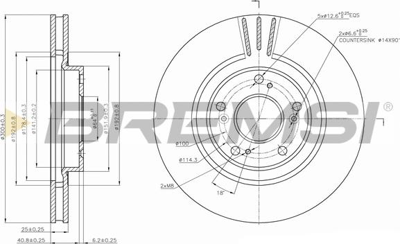 Bremsi CD7266V - Disque de frein cwaw.fr