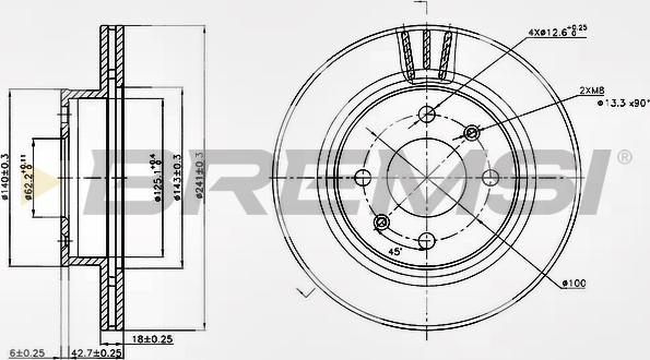 Bremsi CD7268V - Disque de frein cwaw.fr