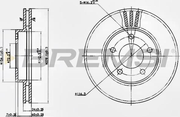 Bremsi CD7209V - Disque de frein cwaw.fr