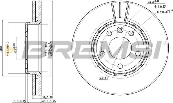 Bremsi CD7204V - Disque de frein cwaw.fr