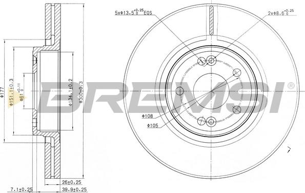 Bremsi CD7205V - Disque de frein cwaw.fr