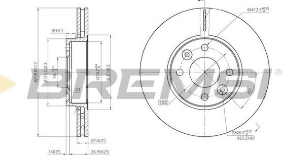 Bremsi CD7201V - Disque de frein cwaw.fr