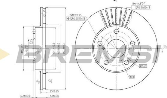 Bremsi CD7216V - Disque de frein cwaw.fr