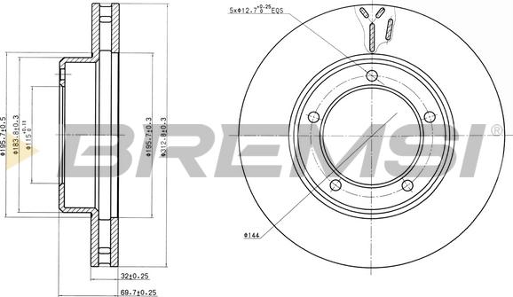 Bremsi CD7211V - Disque de frein cwaw.fr