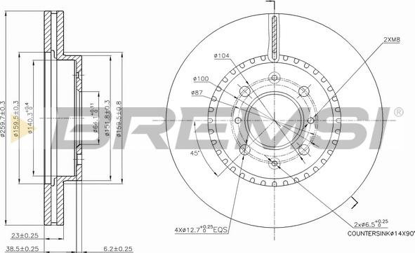 Bremsi CD7281V - Disque de frein cwaw.fr