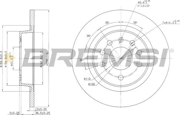 Bremsi CD7288S - Disque de frein cwaw.fr