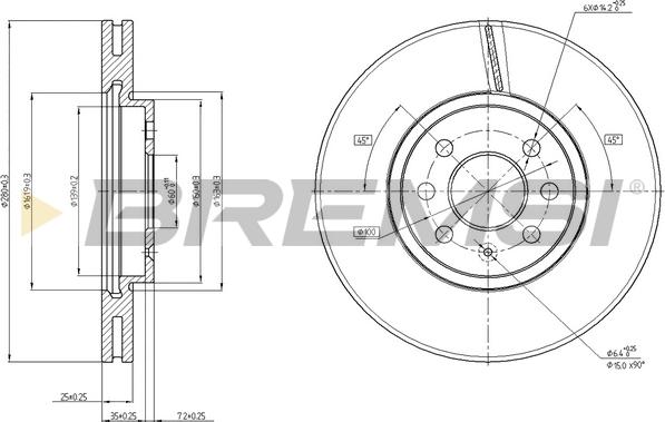 Bremsi CD7236V - Disque de frein cwaw.fr