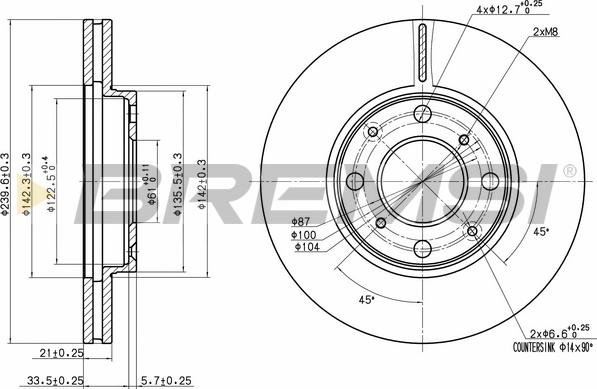 Bremsi CD7231V - Disque de frein cwaw.fr