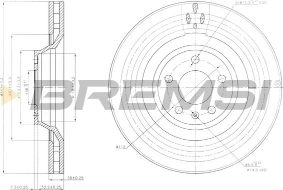 Bremsi CD7238V - Disque de frein cwaw.fr