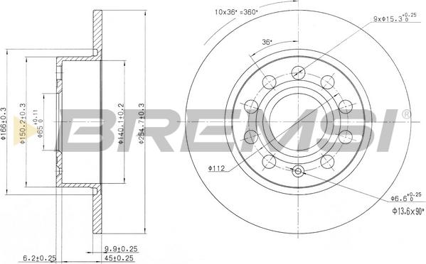 Bremsi CD7224S - Disque de frein cwaw.fr