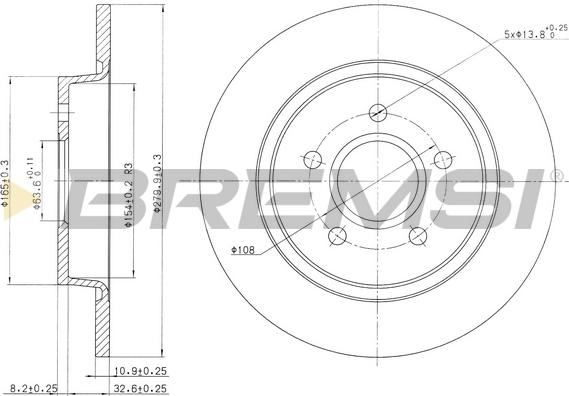 Bremsi CD7227S - Disque de frein cwaw.fr