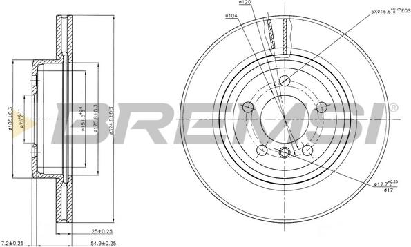 Bremsi CD7271V - Disque de frein cwaw.fr