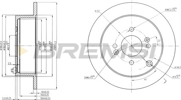 Bremsi CD7794S - Disque de frein cwaw.fr