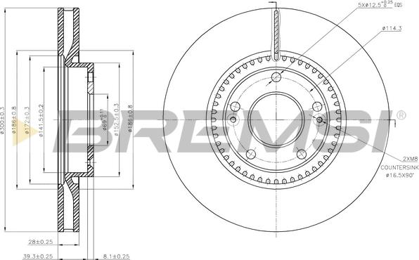 Bremsi CD7795V - Disque de frein cwaw.fr