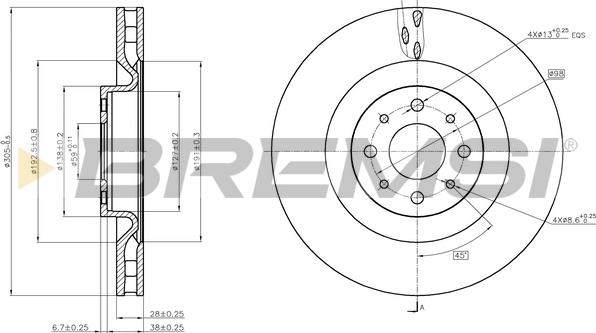 Bremsi CD7745V - Disque de frein cwaw.fr