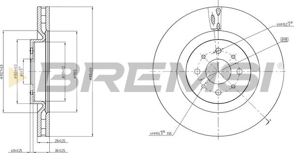 Bremsi CD7742V - Disque de frein cwaw.fr