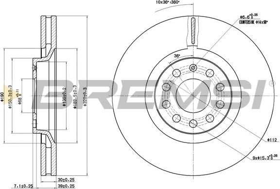 Bremsi CD7705V - Disque de frein cwaw.fr