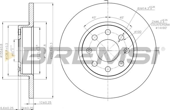 Bremsi CD7784S - Disque de frein cwaw.fr