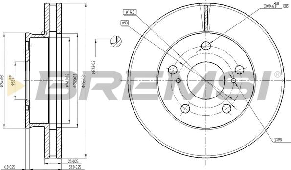 Bremsi CD7782V - Disque de frein cwaw.fr