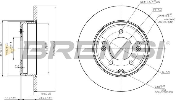 Bremsi CD7787S - Disque de frein cwaw.fr