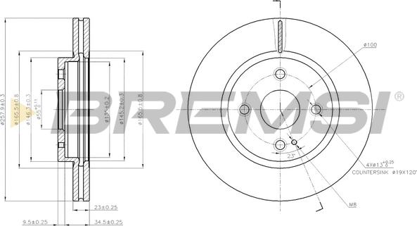 Bremsi CD7738V - Disque de frein cwaw.fr