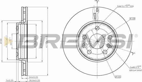 Bremsi CD7733V - Disque de frein cwaw.fr