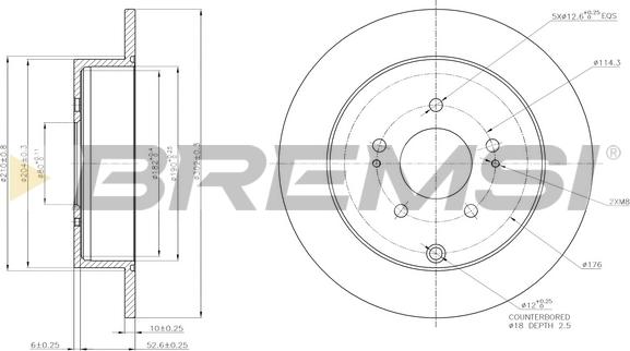 Bremsi CD7737S - Disque de frein cwaw.fr