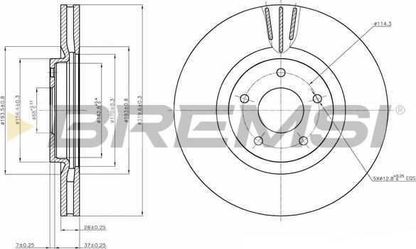 Bremsi CD7724V - Disque de frein cwaw.fr