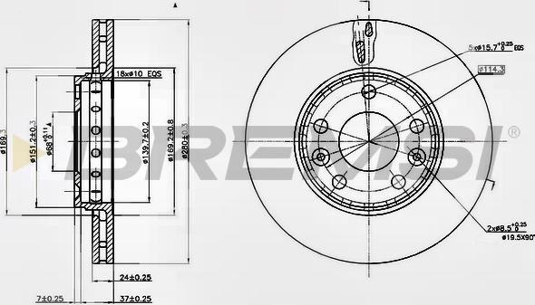 Bremsi CD7728V - Disque de frein cwaw.fr