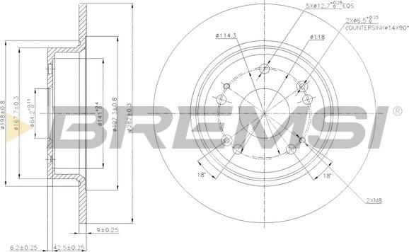 Bremsi CD7776S - Disque de frein cwaw.fr